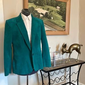 Images Vintage 70s Ultrasuede Teal Blazer Classic Adolph Schuman for Lilli Ann